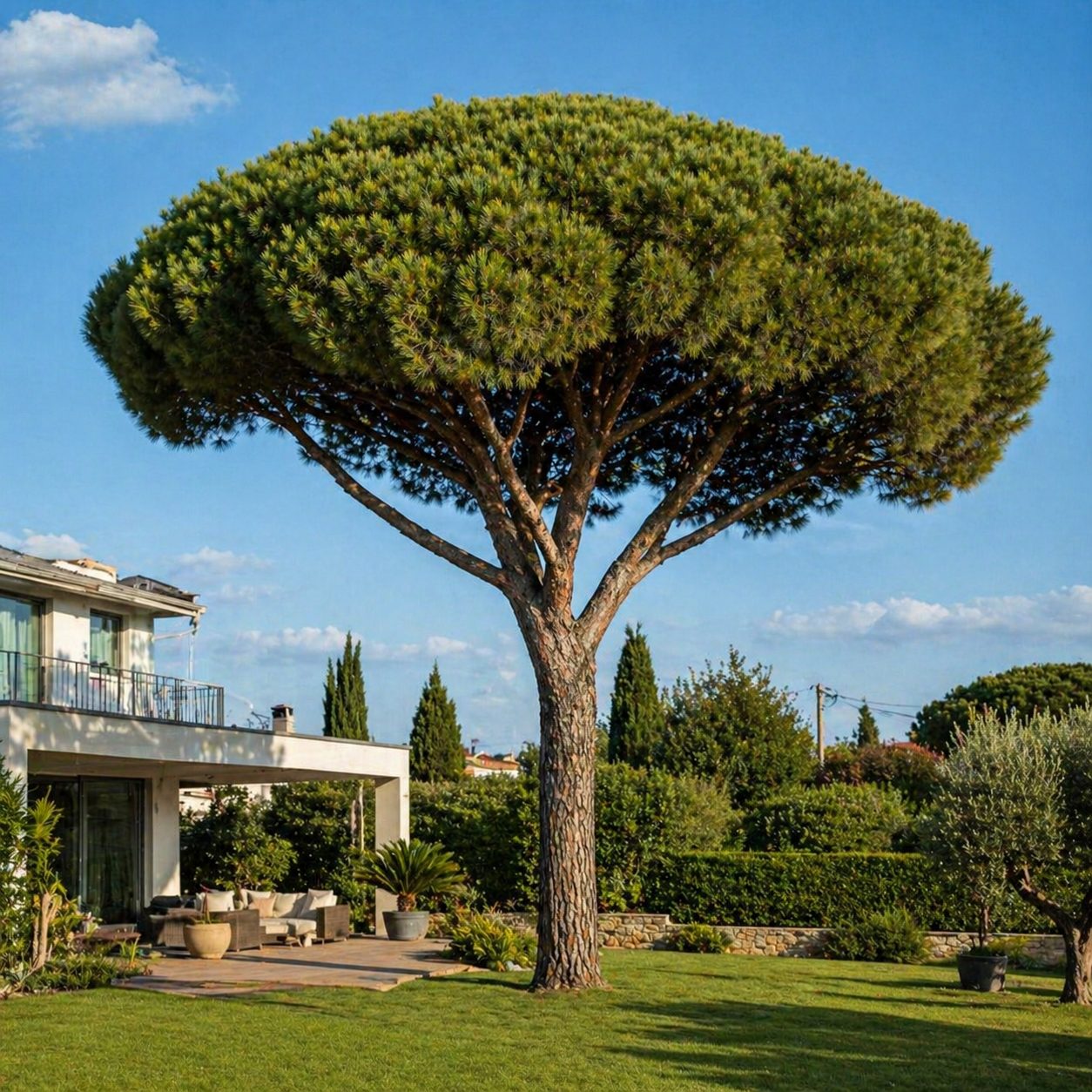 Pin umbrelă / mediteranean - Pinus Pinea pe picior - minim 150 cm - ghiveci de 25 litri
